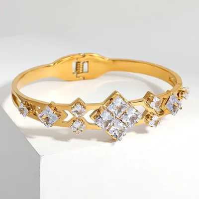 Stainless Steel Zirconia Charm Bracelet